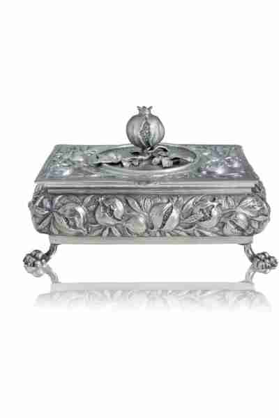 Caja Joyero Granadas. Plateado