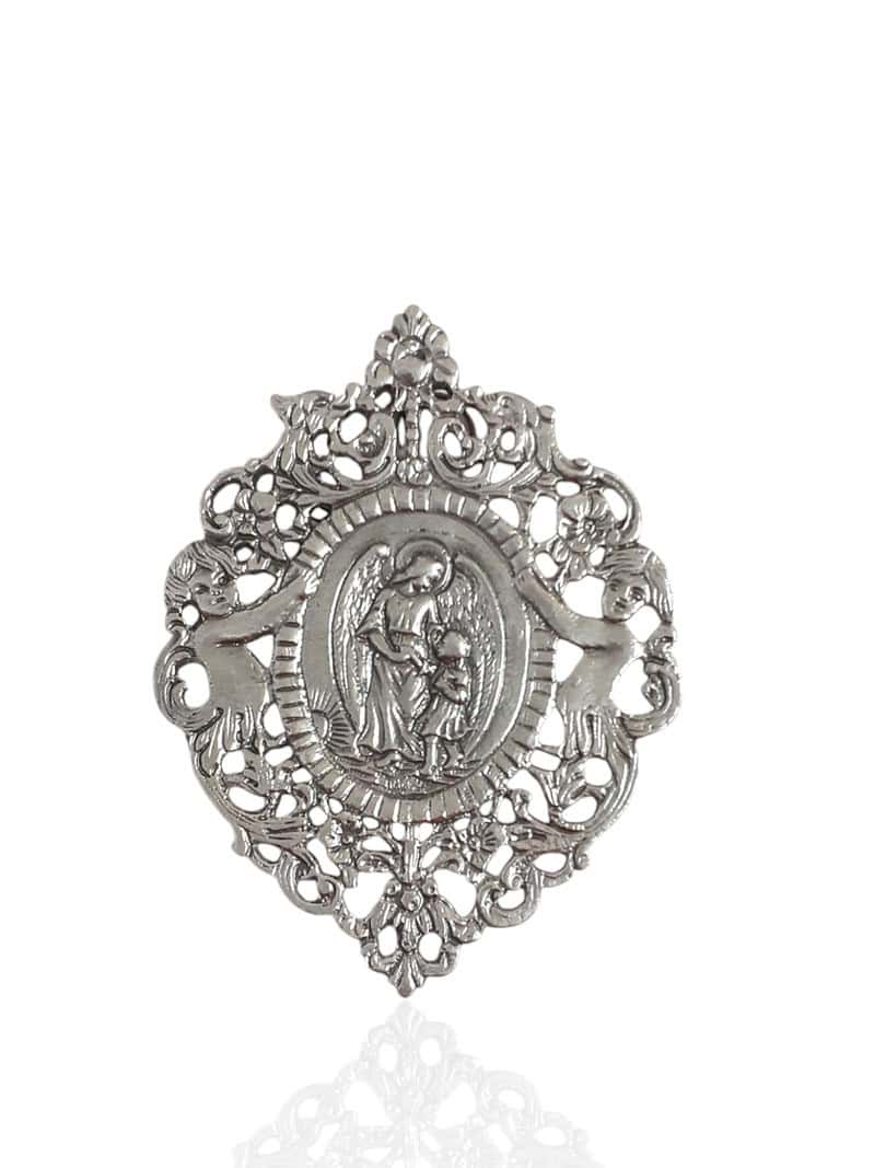 Medalla de cuna ángel grande. Plata