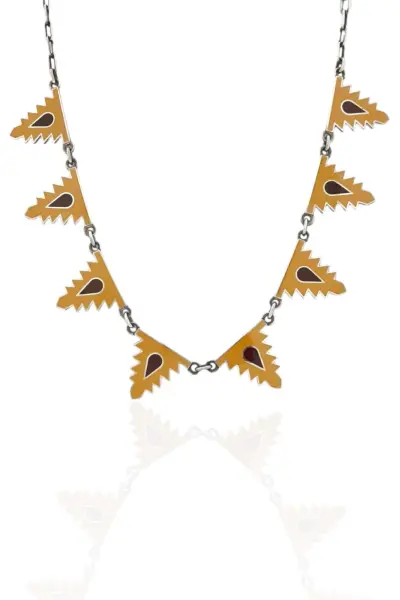 Gargantilla Esmalte Almenas 8 Piezas en Plata y Esmalte