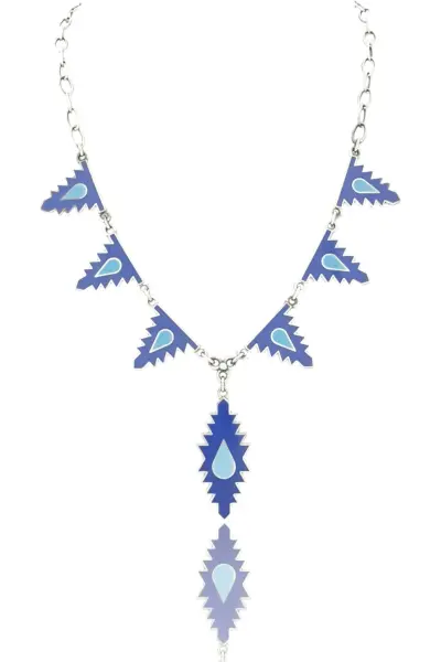 Gargantilla Esmalte Almenas 6 Piezas en Plata y Esmalte