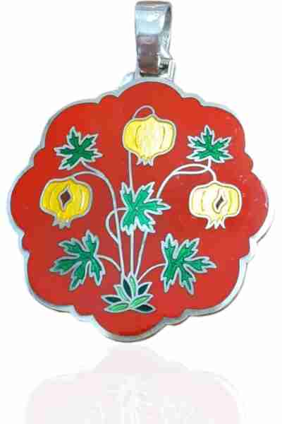 Colgante esmalte redondo lobulado.