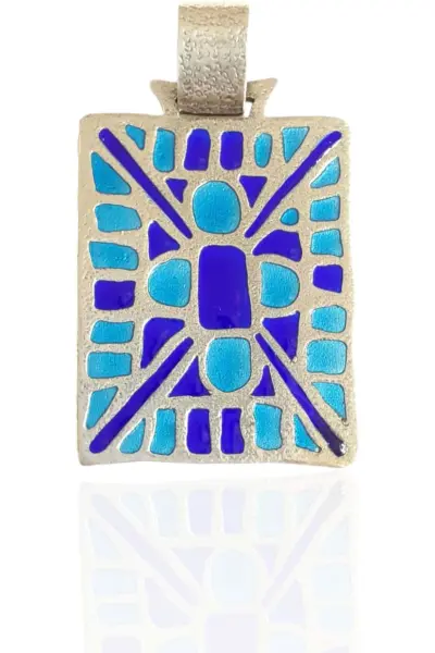 Colgante en Plata y Esmalte Modelo Cruz de San Andrés