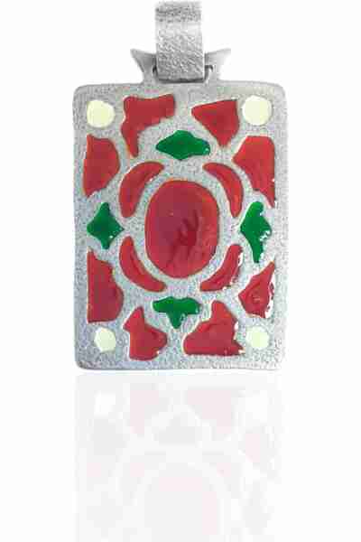 Colgante de Plata y Esmalte . Orfebrería Visigoda. Mod. Rosetón con Conchas
