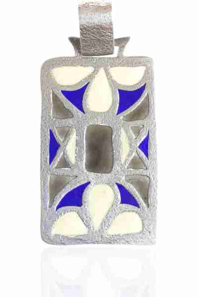 Colgante de Plata y Esmalte , Orfebrería Visigoda. Mod. Cabujón Rectangular