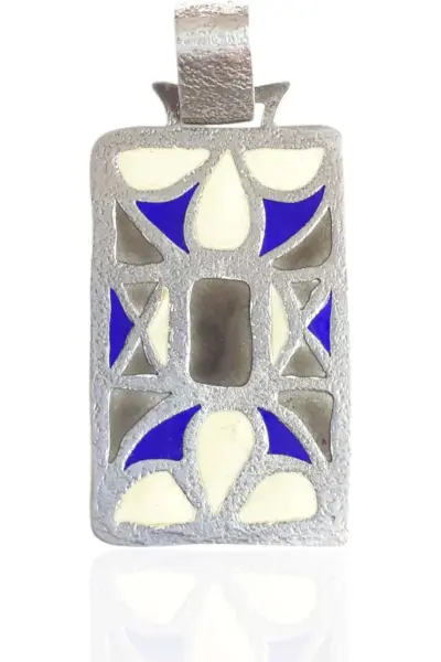 Colgante de Plata y Esmalte , Orfebrería Visigoda. Mod. Cabujón Rectangular