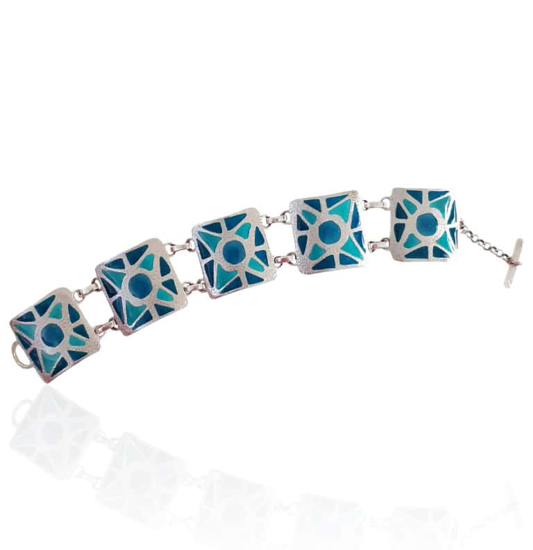 Pulsera de Plata y Esmalte de Orfebrería Visigoda