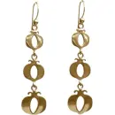 pendientes tres granadas en plata de ley dorada