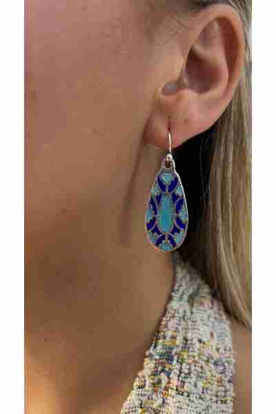 pendientes en plata de ley y esmalte a fuego de Época visigoda