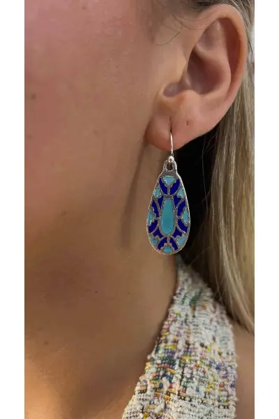 pendientes en plata de ley y esmalte a fuego de Época visigoda