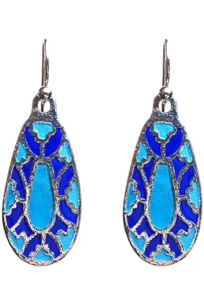 pendientes en plata de ley y esmalte a fuego de Época visigoda