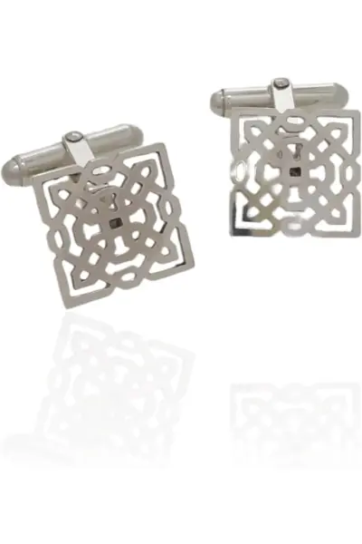 Gemelos celosía en plata calados.