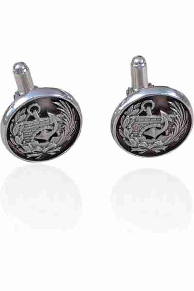 Gemelos escudo Caminos Canales y Puertos. Plata