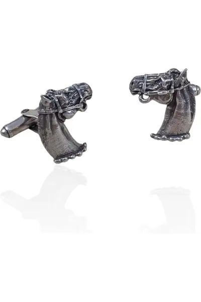 Gemelos caballo plata