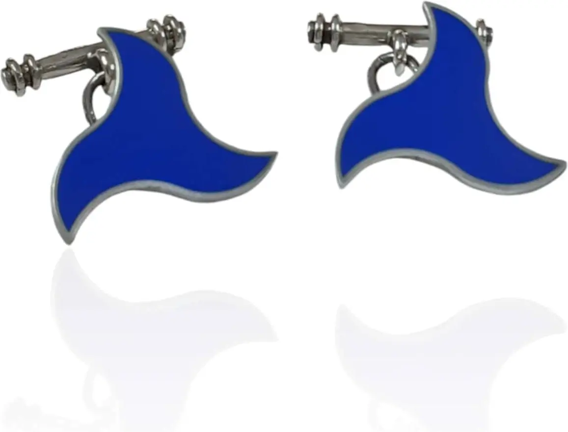 Gemelos plata y esmalte. Mº Arrayán