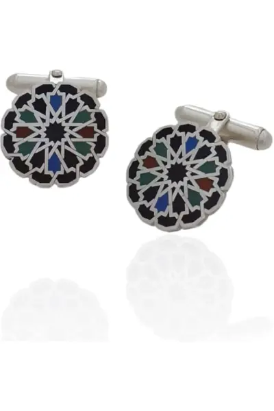 Gemelos plata y esmalte a fuego. Mº Comarex