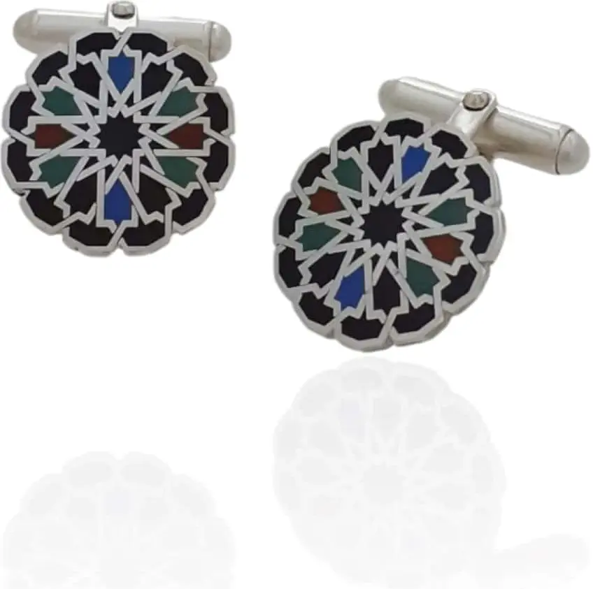 Gemelos plata y esmalte a fuego. Mº Comarex