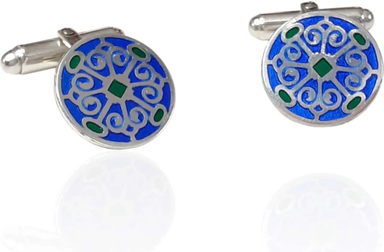 Gemelos esmalte redondos filigrana