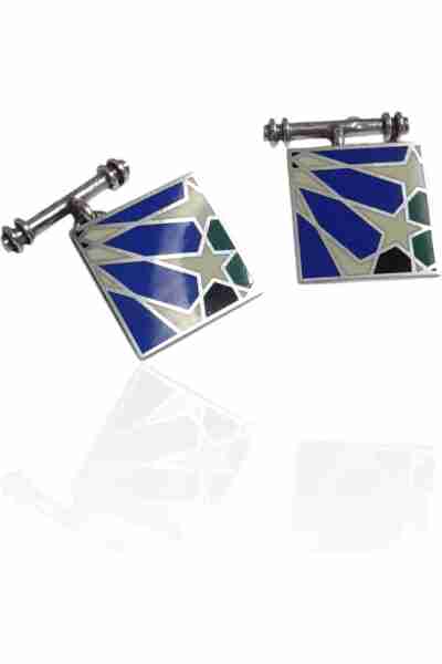 Gemelos plata y emalte a fuego. Mº Lindaraja