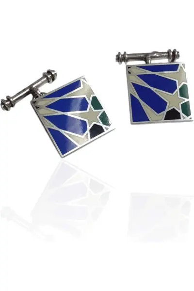 Gemelos plata y emalte a fuego. Mº Lindaraja