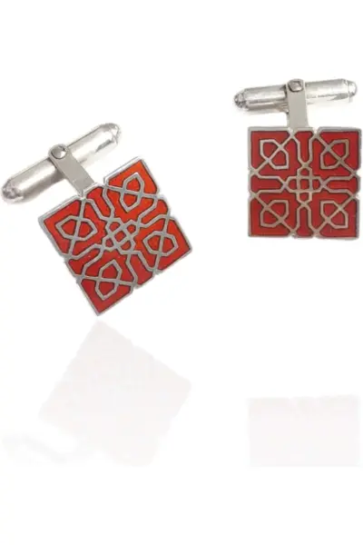 Gemelos plata y esmalte a fuego. Mº celosía Alhambra.