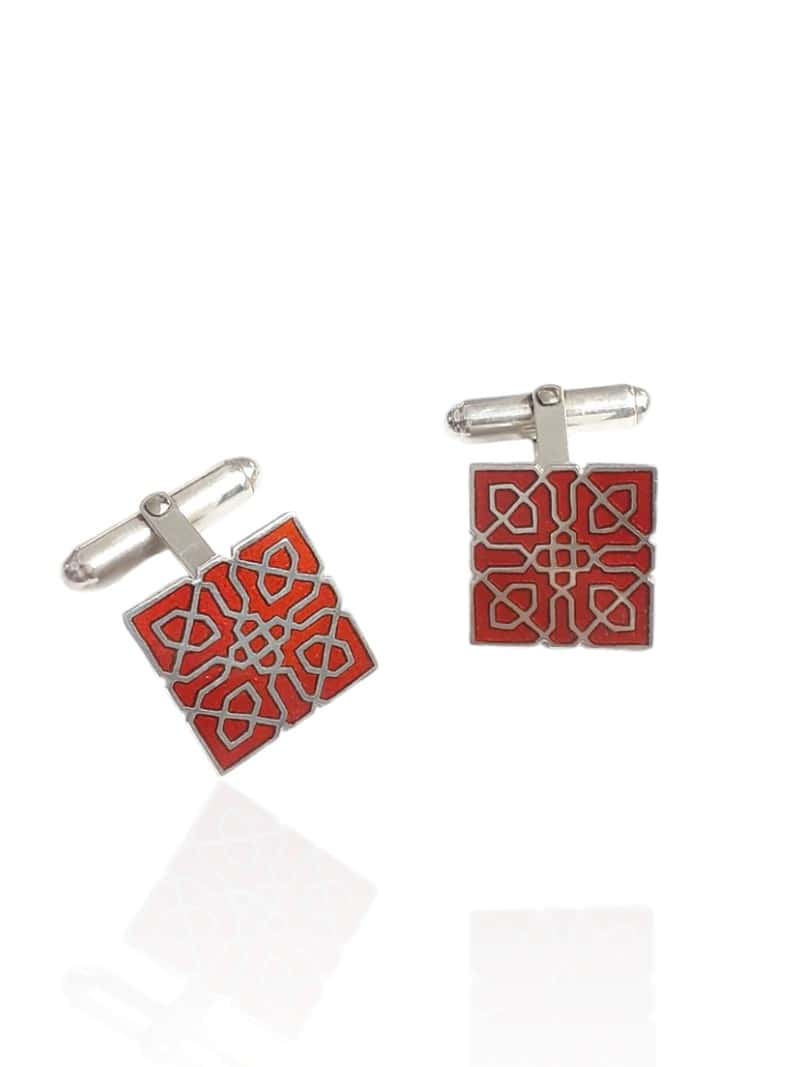 Gemelos plata y esmalte a fuego. Mº celosía Alhambra.