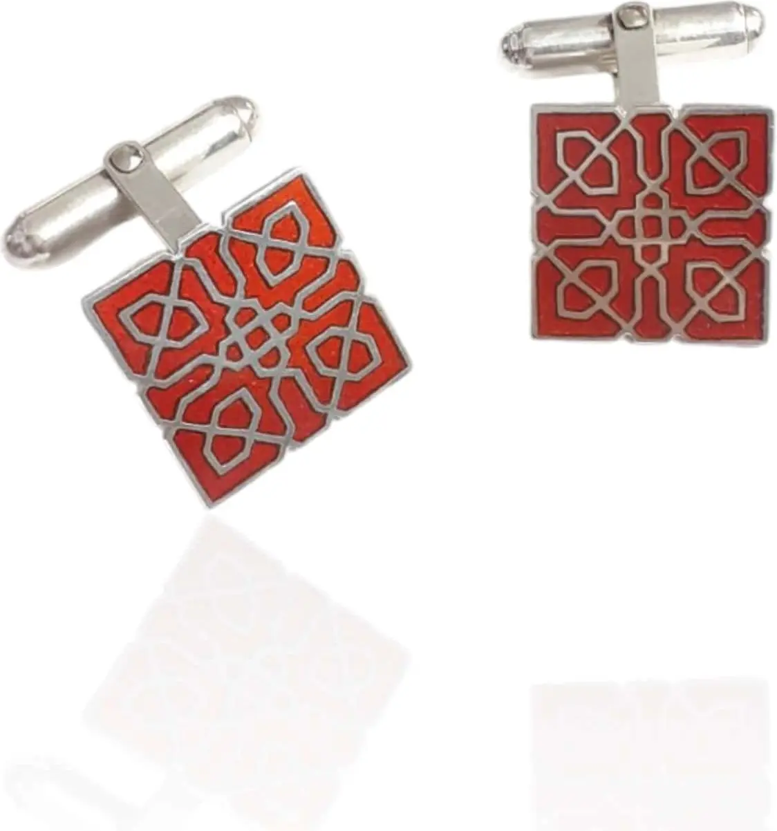 Gemelos plata y esmalte a fuego. Mº celosía Alhambra.