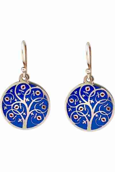 pendientes granado. plata y esmalte