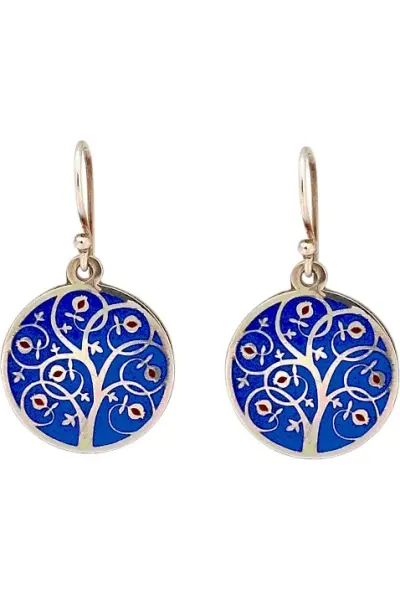 pendientes granado. plata y esmalte