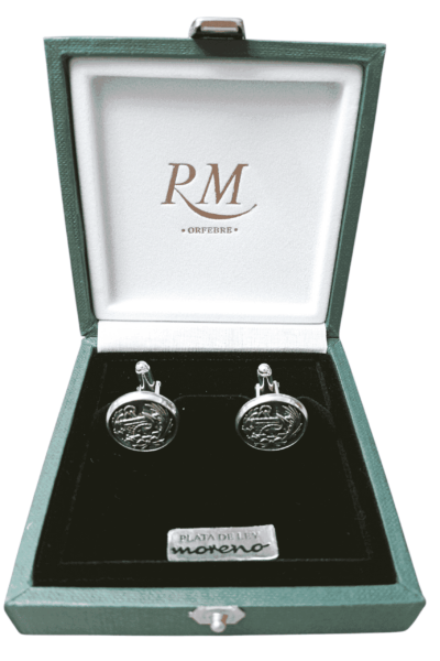 gemelos escudo caminos canales y puertos. plata