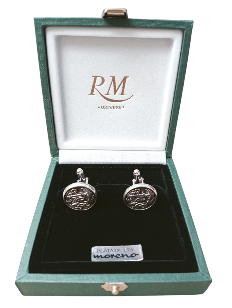 gemelos escudo caminos canales y puertos. plata