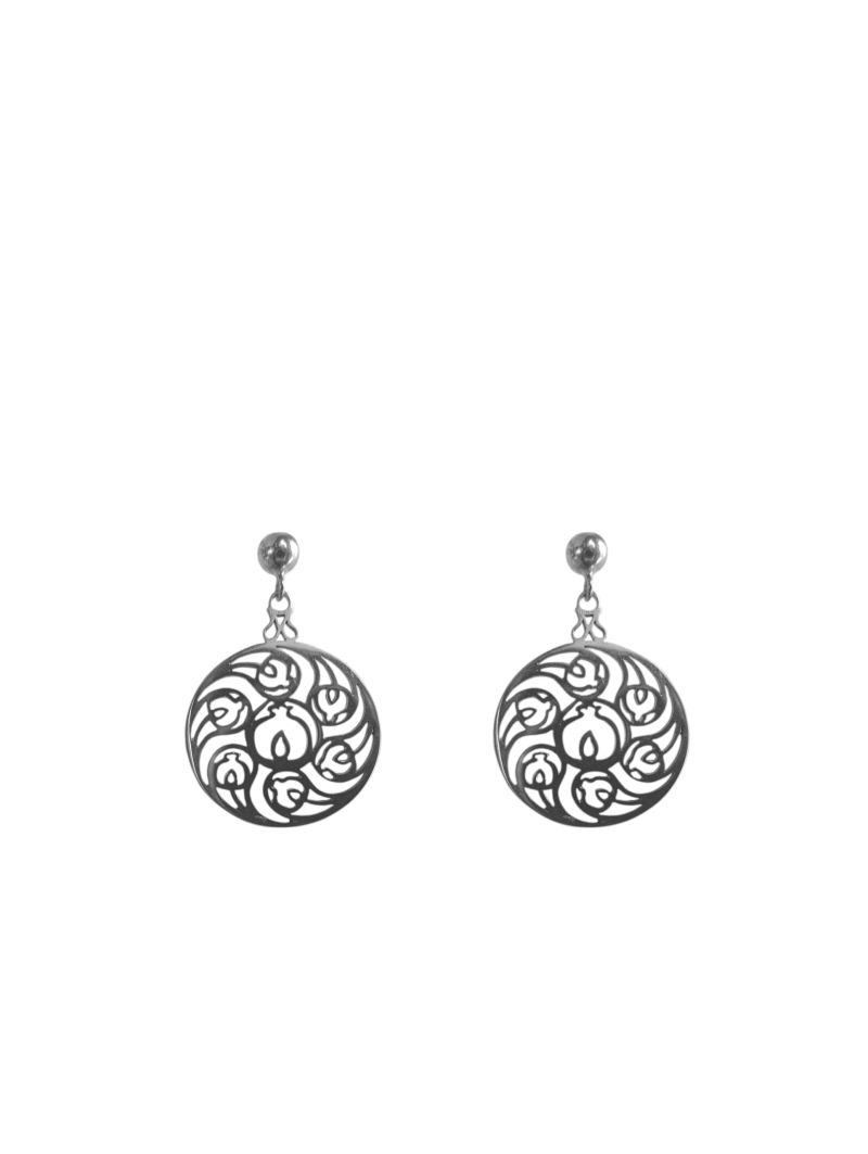 pendientes rosetón granada