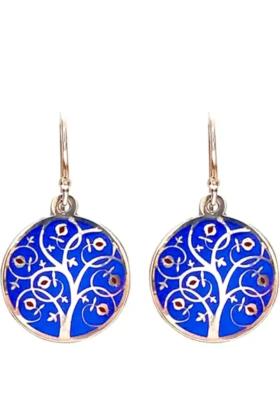 pendientes granado. plata y esmalte