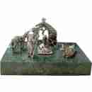 belen en miniatura. plata de ley.