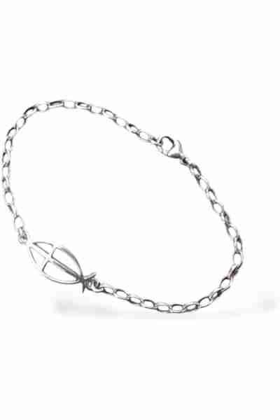 Pulsera con cruz de pez.