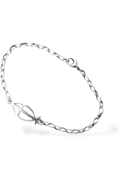 Pulsera con cruz de pez.