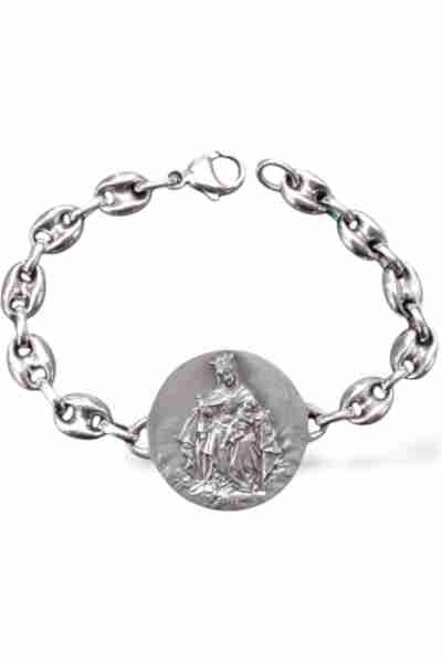Pulsera Escapulario. Virgen del Carmen y Sagrado Corazón.