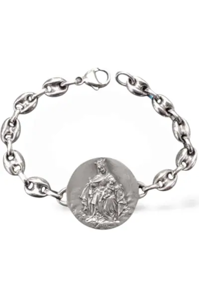 Pulsera Escapulario. Virgen del Carmen y Sagrado Corazón.