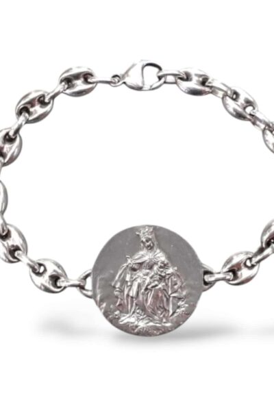 Pulsera escapulario  Virgen del Carmen y Sgrado corazón. Grande