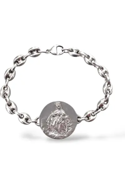 Pulsera escapulario Virgen del Carmen y Sgrado corazón. Grande