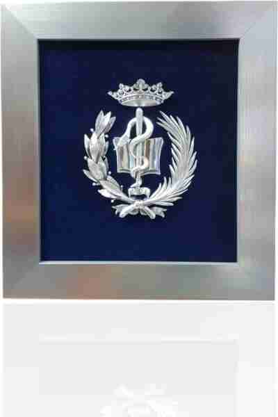 Escudo de Medicina.  Plateado.