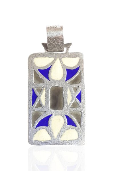 Colgante de Plata y Esmalte , Orfebrería Visigoda. Mod. Cabujón Rectangular