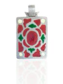 Colgante de Plata y Esmalte . Orfebrería Visigoda. Mod. Rosetón con Conchas