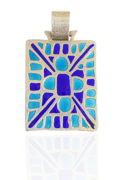 Colgante en Plata y Esmalte Modelo Cruz de San Andrés