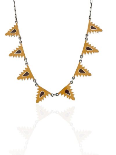 Gargantilla Esmalte Almenas 8 Piezas en Plata y Esmalte