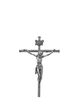 crucifijo en plata de ley.