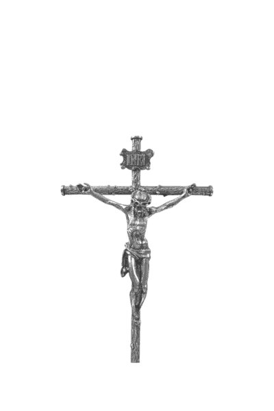 crucifijo en plata de ley.