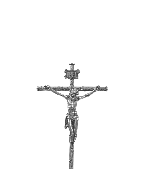 crucifijo en plata de ley.