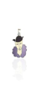 colgante mujer con sombrero