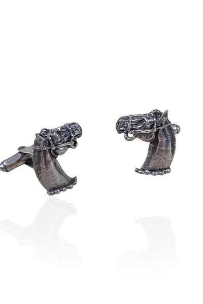 Gemelos caballo plata