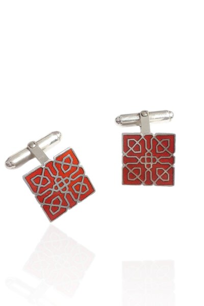 Gemelos plata y esmalte a fuego. Mº celosía Alhambra.